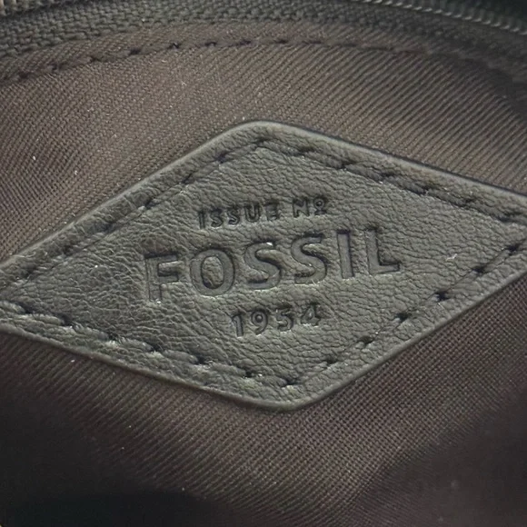 Fossil Mini Carli Satchel Crossbody Black Leather Gold Hardware - Picture 6 of 8